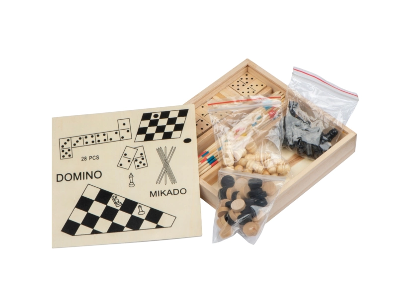 Zestaw Gier: Szachy, warcaby, mikado, domino