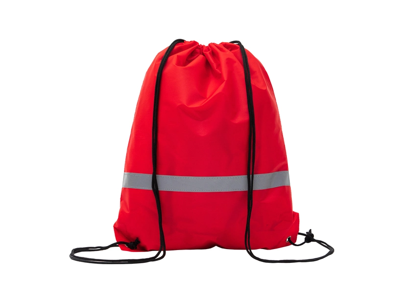 Czerwony plecak z taśmą odblaskową - 7 litrów