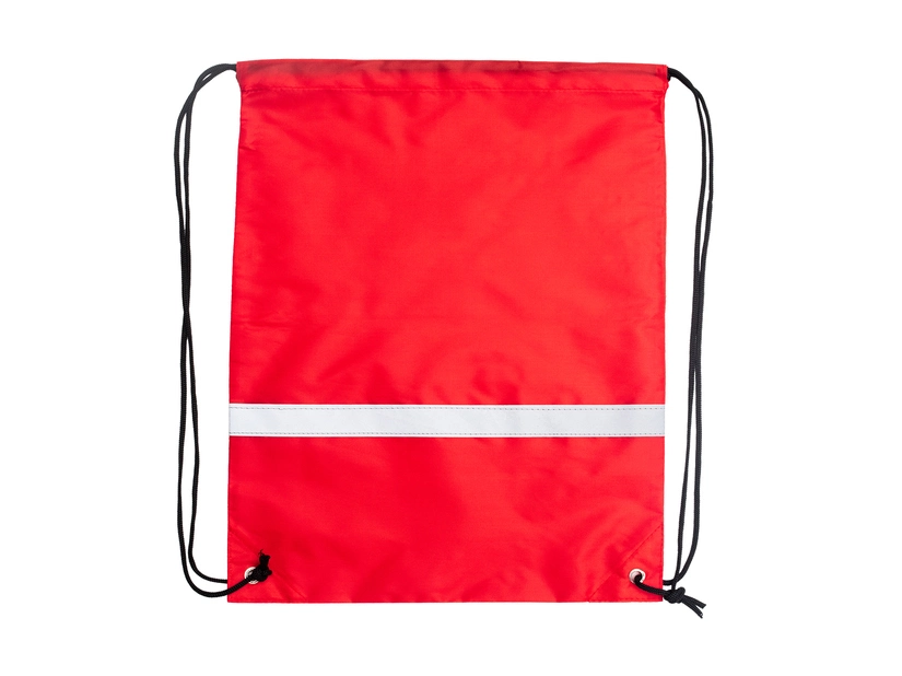Czerwony plecak z taśmą odblaskową - 7 litrów