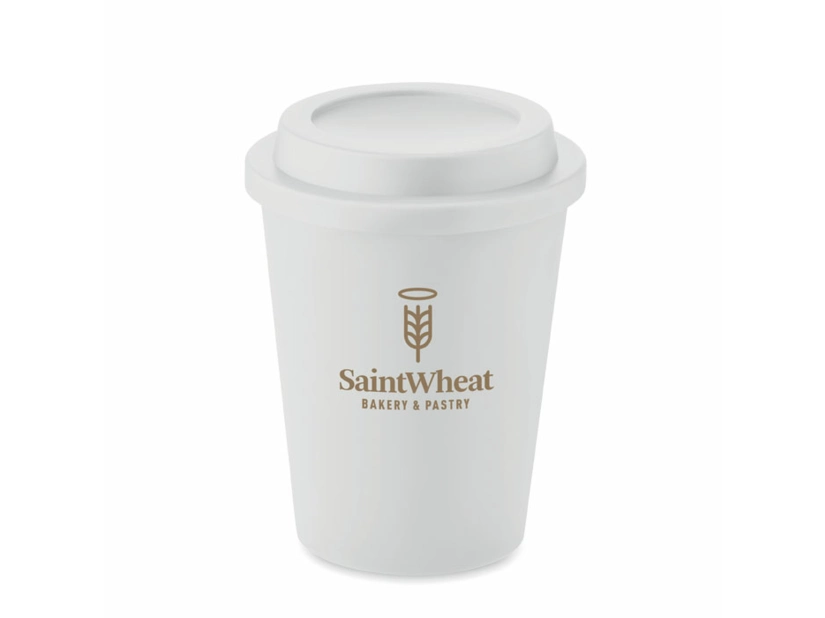 Kubek z podwójną ścianką z PP Sora, bialy