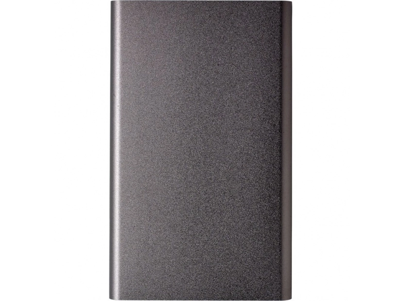 Power bank grafitowy 4000 mAh z grawerem logo – aluminium