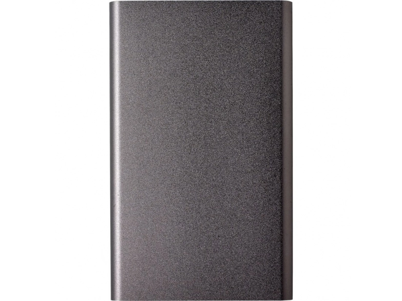 Power bank grafitowy 4000 mAh z grawerem logo – aluminium