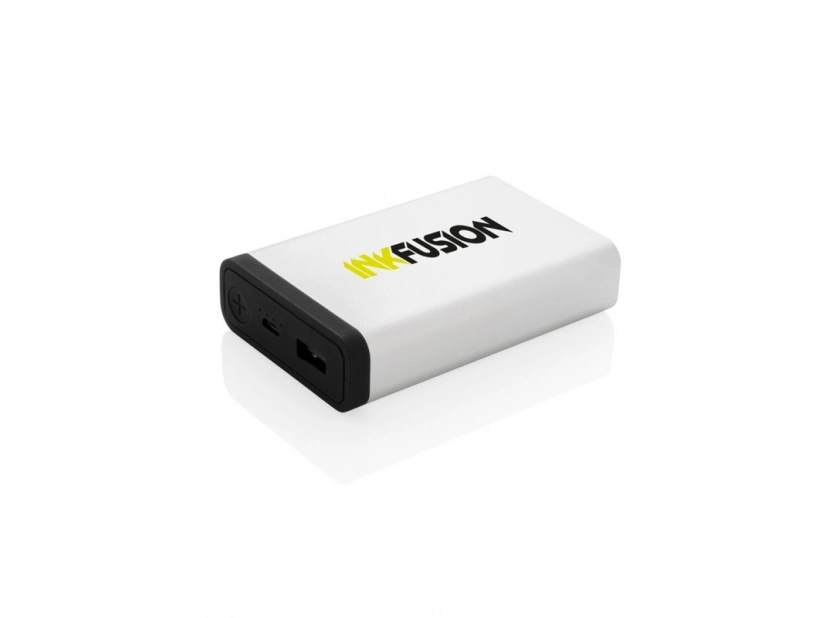 Kieszonkowy power bank 10000 mAh do nadruku logo - srebrny kolor