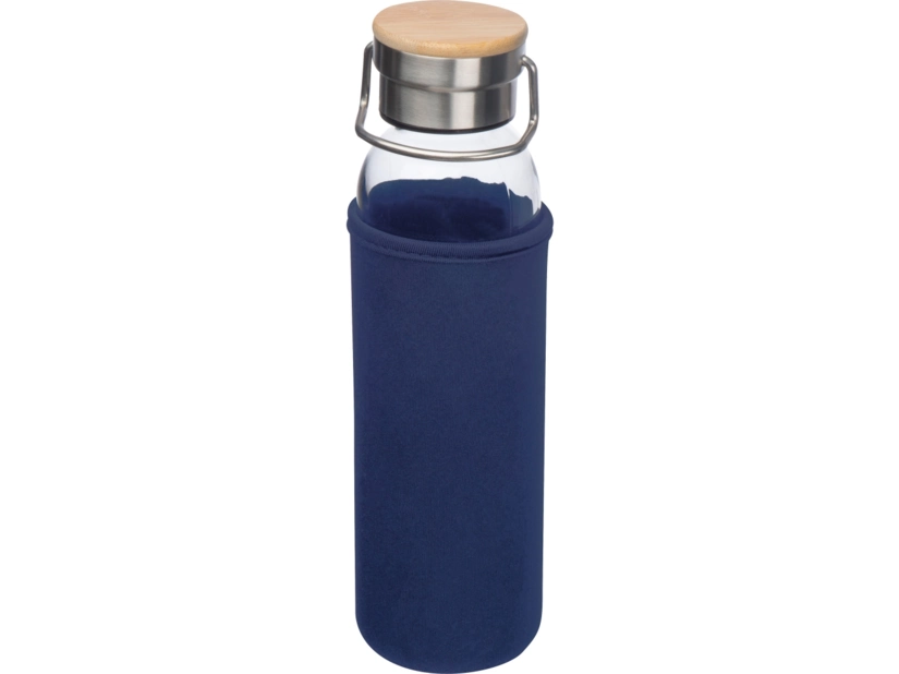 Szklana butelka w granatowym etui 600ml