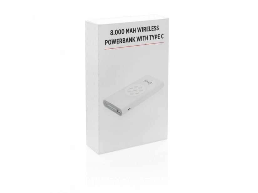 Power bank z przyssawką, 8000mAh, ładowanie indukcyjne bezprzewodowe