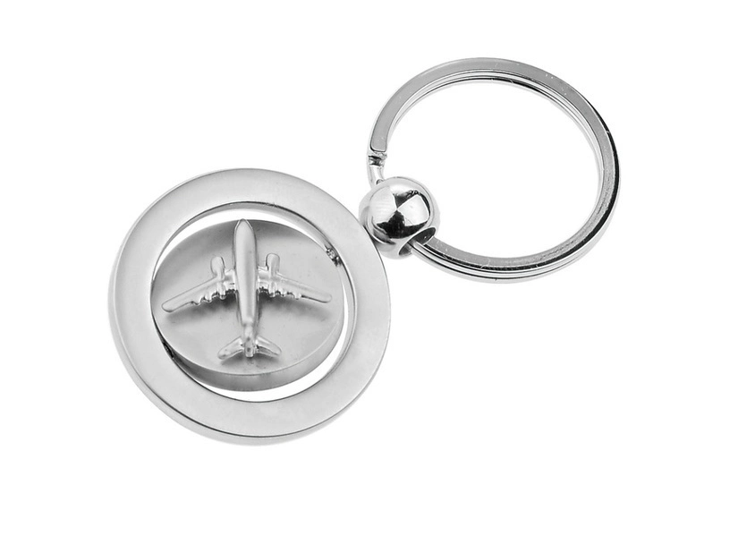 Brelok metalowy Plane, srebrny 