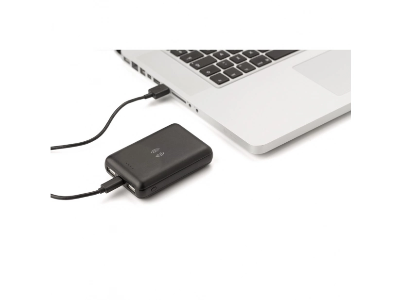 Czarny bezprzewodowy power bank 5000 mAh