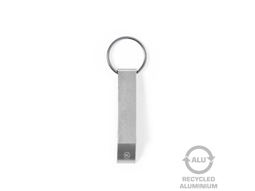 Brelok z otwieraczem  aluminium z recyklingu, srebrny