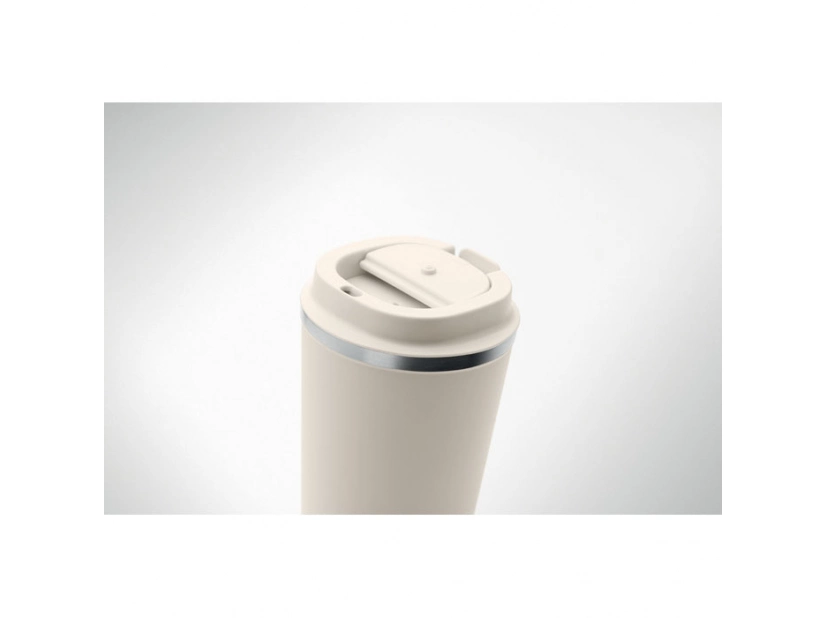 Dwuścienny kubek  ze stali nierdzewnej,  350 ml, beżowy
