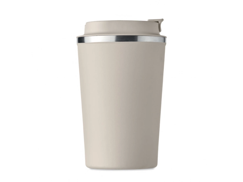 Dwuścienny kubek  ze stali nierdzewnej,  350 ml, beżowy