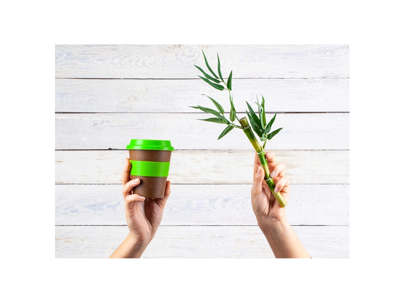 Ekologiczny kubek bambusowy Manila 350 ml, jasnozielony 